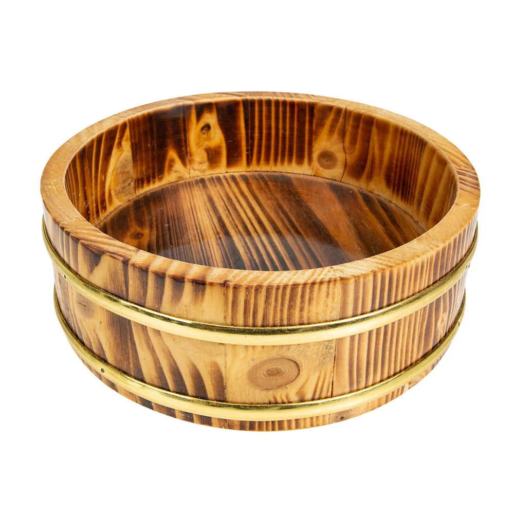 Rice sushi wooden bowl bucket tub oke hangiri mixing wood box japanese steamer barrel serving food container round tray