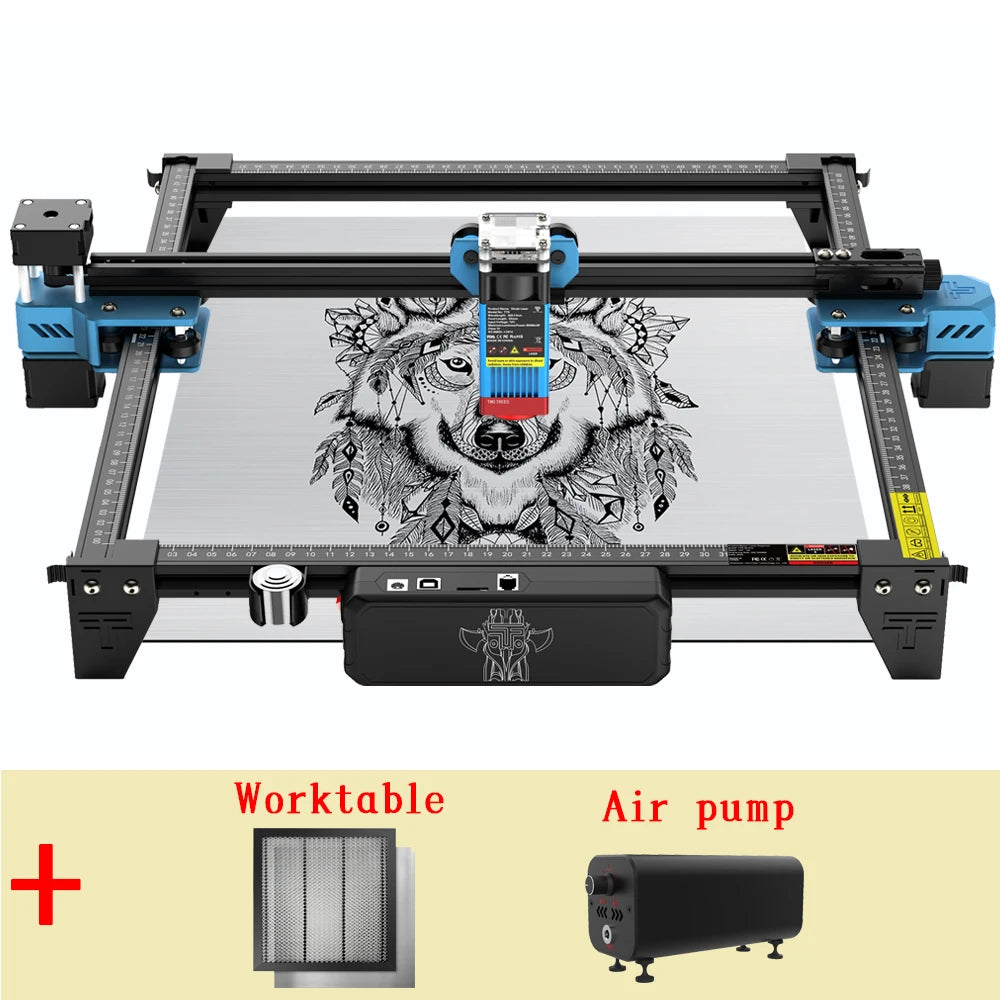 Twotrees 40w/80w woodworking cnc laser engraver tts pro wifi app control metal glass ceramic engraving wood mdf acrylic
