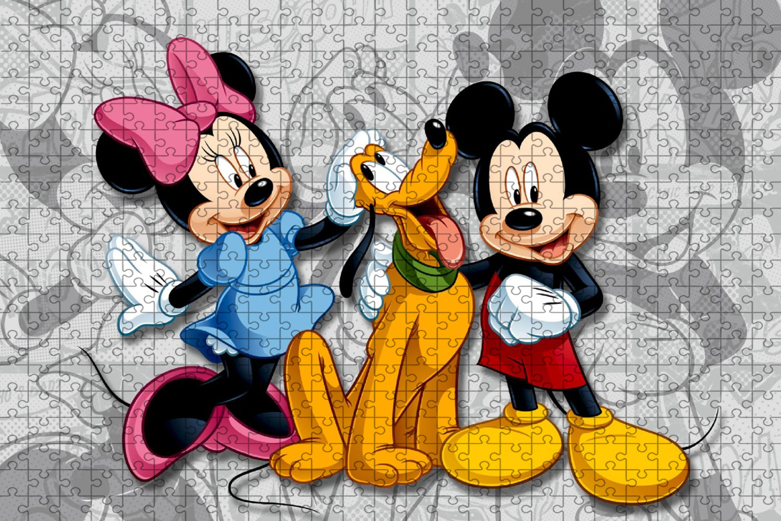 Jigsaw puzzle disney mickey minnie 108/200/300/500/1000 pieces wooden onepiece puzzles for adults toys gifts - f-500pcs