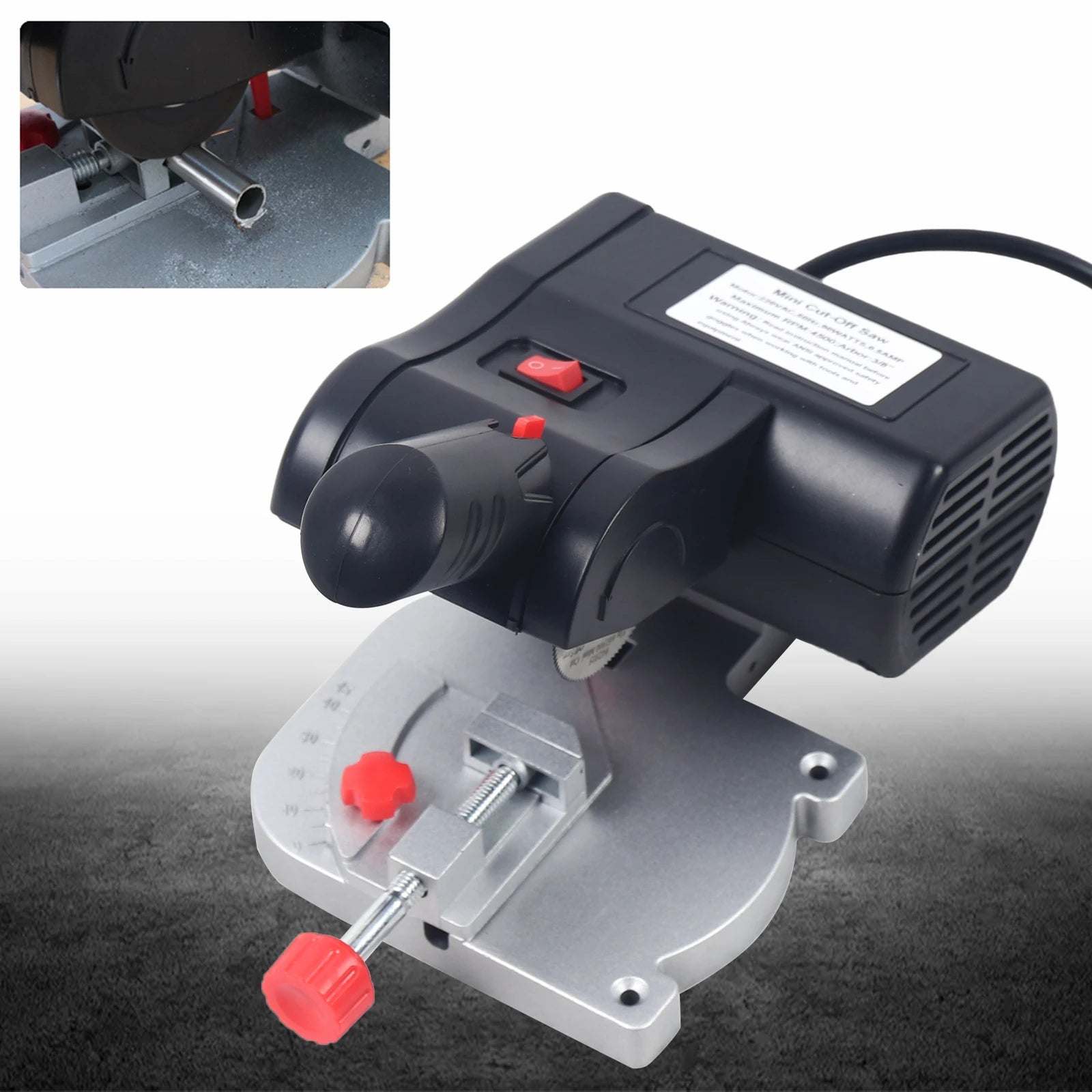 90w ac cut-off chop saw jig home diy benchtop cutting machine soft hard metal tool 45° miter cut