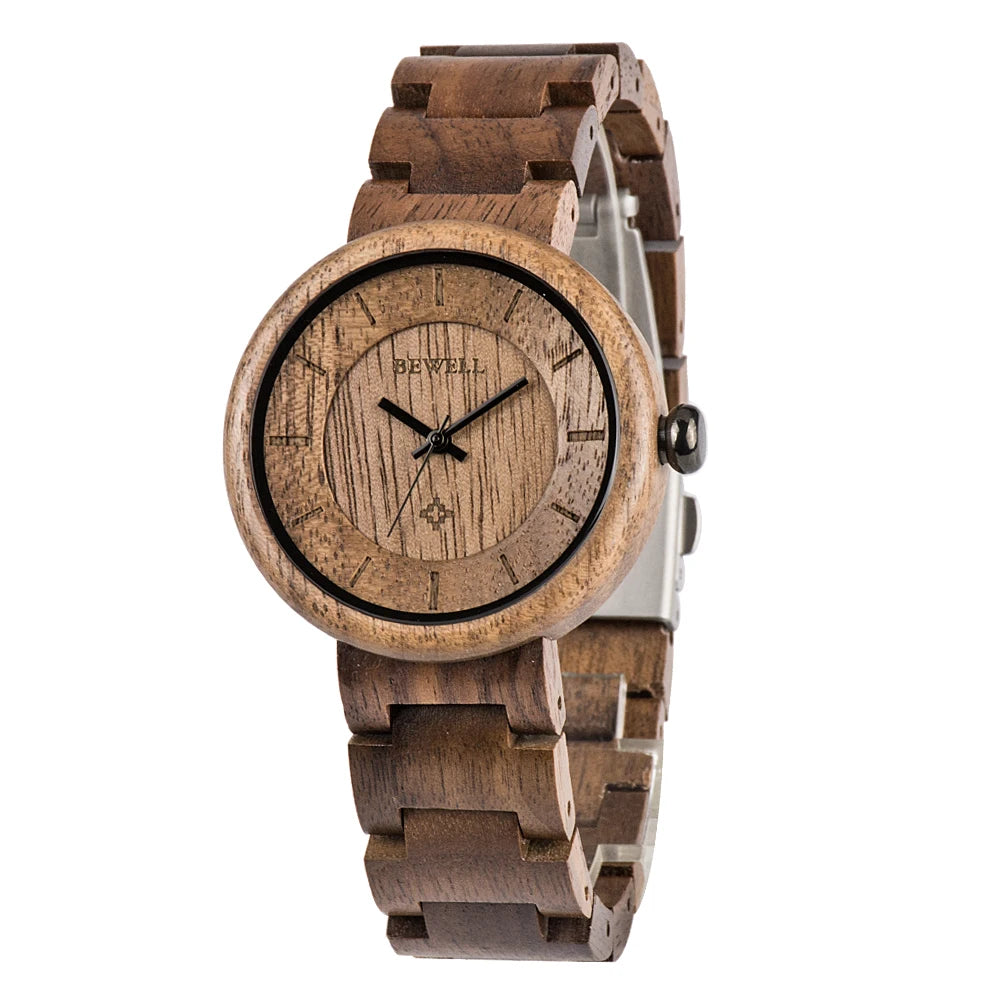 Wooden watches uwood series 38mm unisex natural handmade wood watch band adjustable - 155a