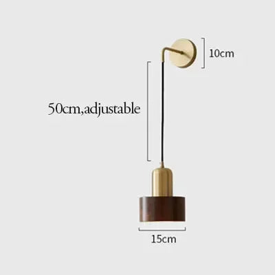 Modern retro walnut wood bedside lamps dining living room bedroom vintage pendant light wall lamp indoor decoration