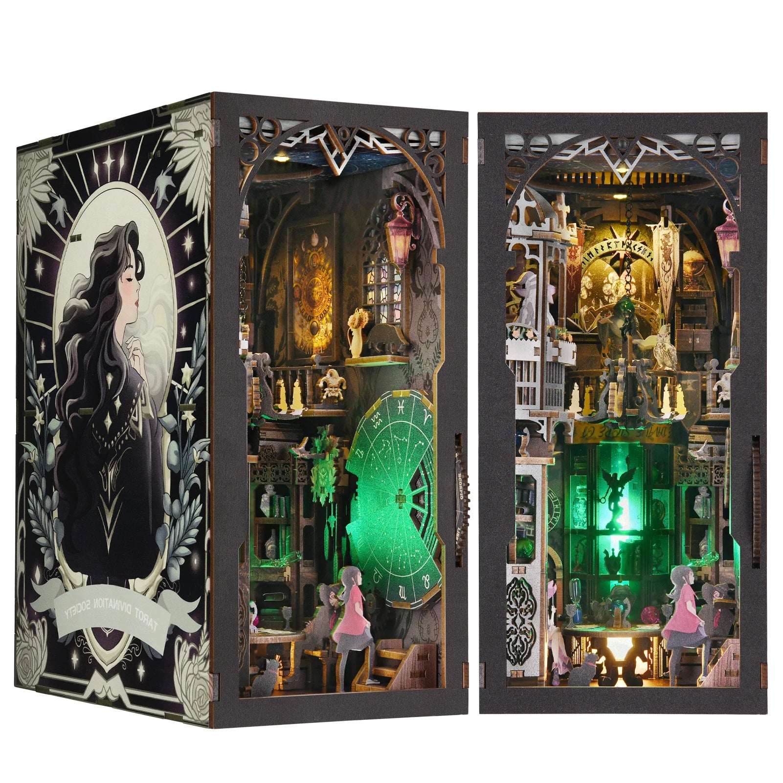 Diy book nook kit 3d wooden puzzle home decoration house for bookshelf miniature insert magic stand - ssl002 / china