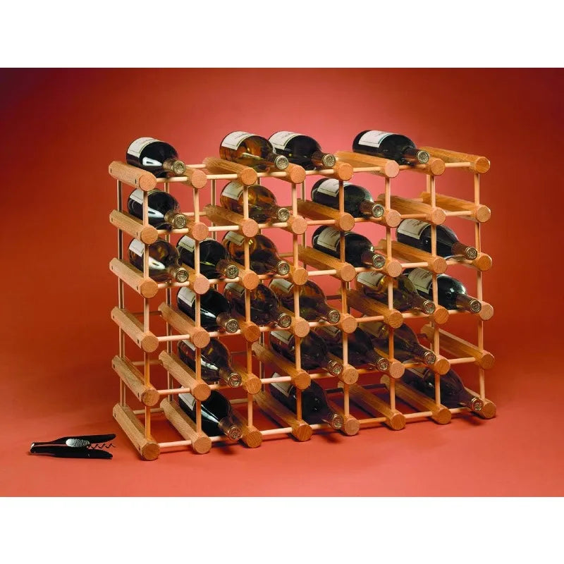 40-bottle wood wine rack stackable storage for cellar/kitchen sturdy modern design with natural pins - united states