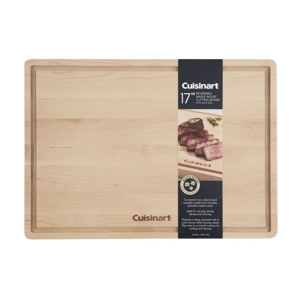 17 inch reversible maple wood cutting board with juice well ideal carving slicing dicing and serving durable kitchen