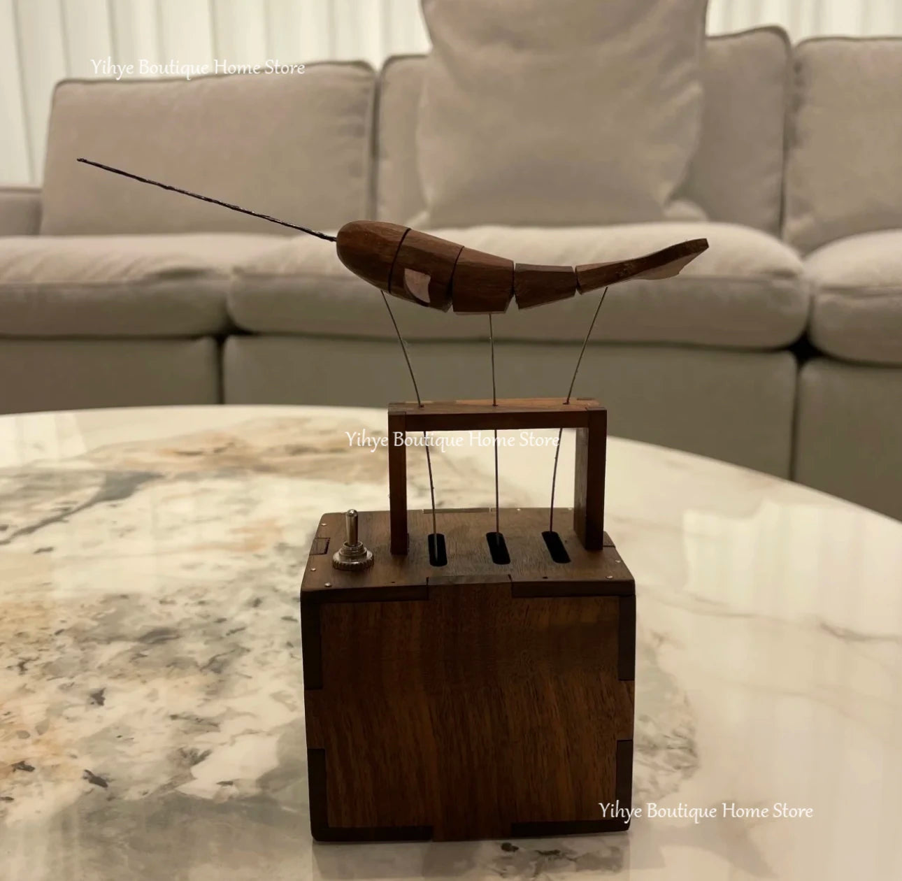 Handcrafted swing narwhal music box - wooden desktop ornament perfect birthday/christmas gift for girls & besties