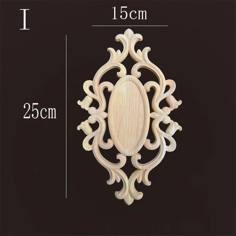 Vintage style rubber wood applique for living room cabinet easy-install onlays diy renovation upgrade furniture