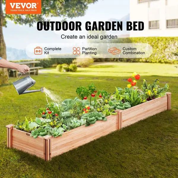 Vevor wooden raised garden bed planter box 94.5x23.6x9.8’ flower vegetable herb - united states