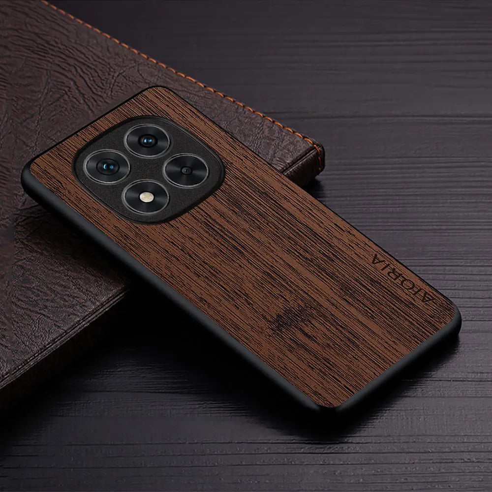 Case for xiaomi note 14 pro plus 4g 5g funda bamboo wood pattern leather new phone cover luxury coque redmi case