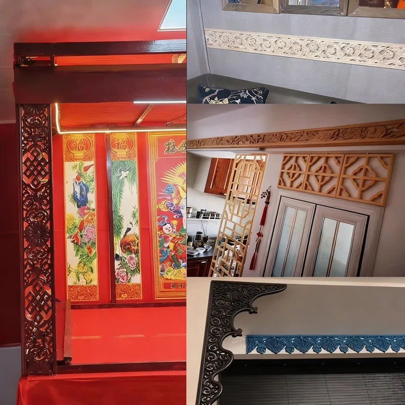 Decorative wood molding wood carved corner onlay applique frame cabinet home decor figurines wall art furniture