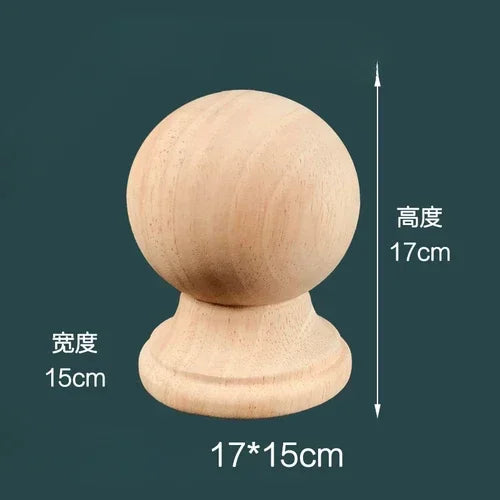 Solid wood carving solid color round ball staircase handrail bed tail headpost decoration column sculpture - c10