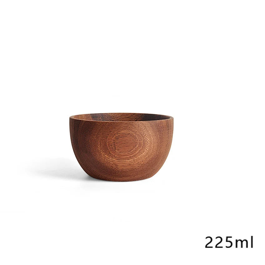 Leeseph wooden salad bowls food containers acacia woodensoup bowl fruit household kitchen cutlery basin - a - 225ml