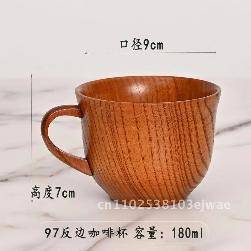 Factory in stock creative large cup round solid wood tea universal insulation wooden price discount - 97 cup150 500m