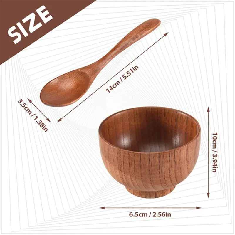 Japanese style natural wooden bowl tableware for fruit salad noodle rice soup bowls kitchen utensil dishes handmade