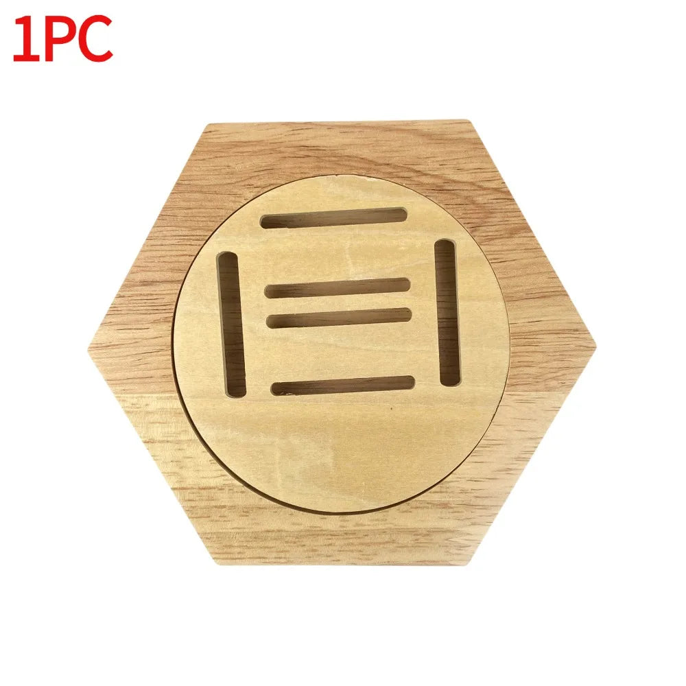 1-10pcs wooden medal display racks hexagonal honeycomb combination holder honor commemorative home wall decoration - 1pc
