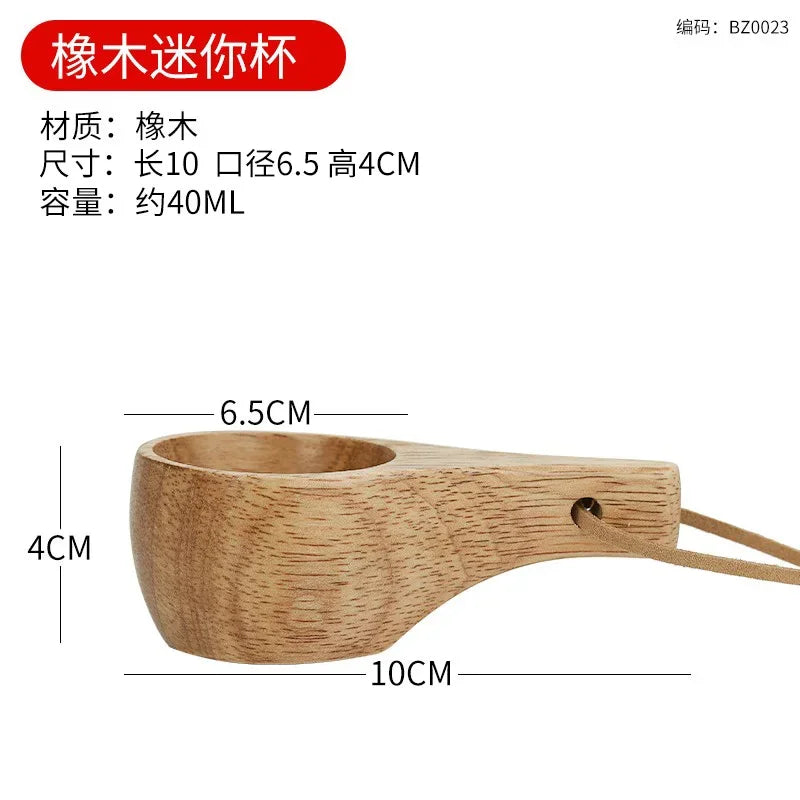 Wooden finland mug creative outdoor camping travel cup nordic style handmade milk coffee bar beer mugs - b1 40ml