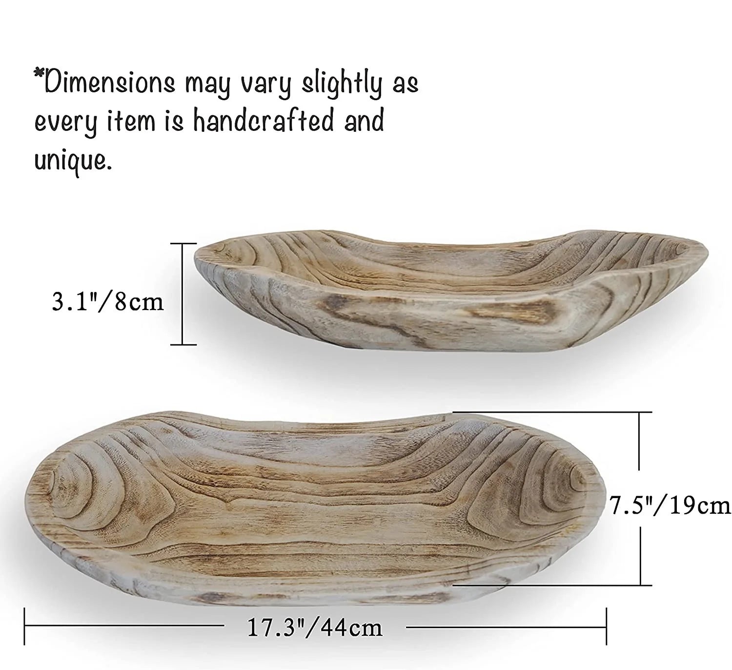 Paulownia wooden boat type fruit tray homestay natural village decorate retro old living room solid wood candy plate