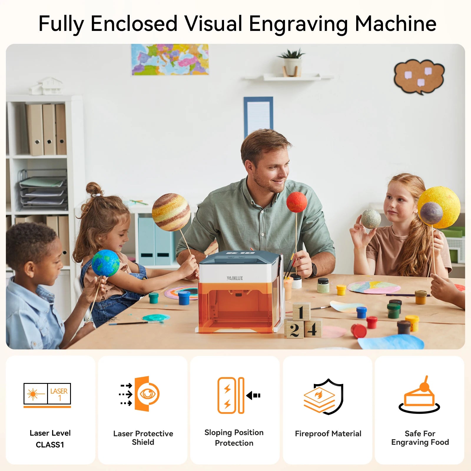 Wainlux k10 laser engraver 3000mw bluetooth upgrade version mini engraving marking machine mark woodworking machines