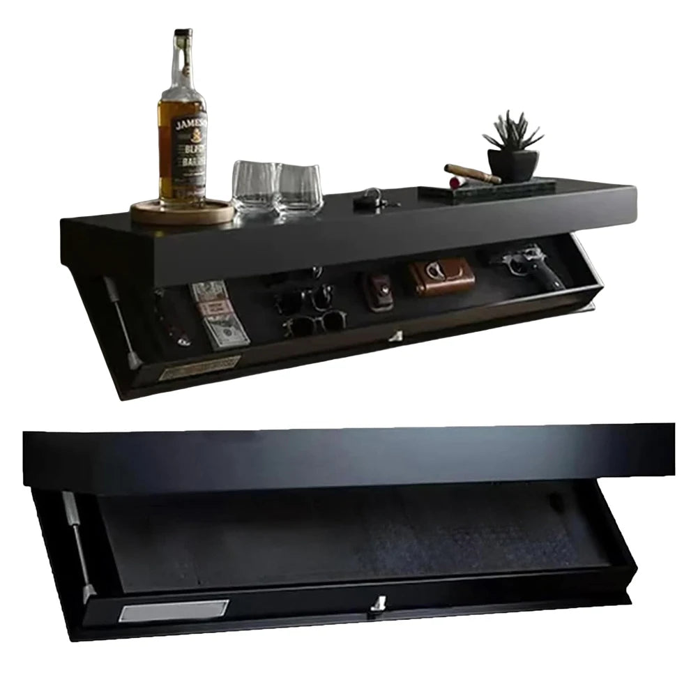 Wooden magic flap shelf concealed floating with secret compartment display cabinet rack wall-mounted hidden shelves