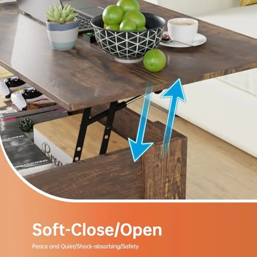 39 inch or 47’’ lift top coffee table with hidden large storage shelf and compartment lifted wooden dining for living