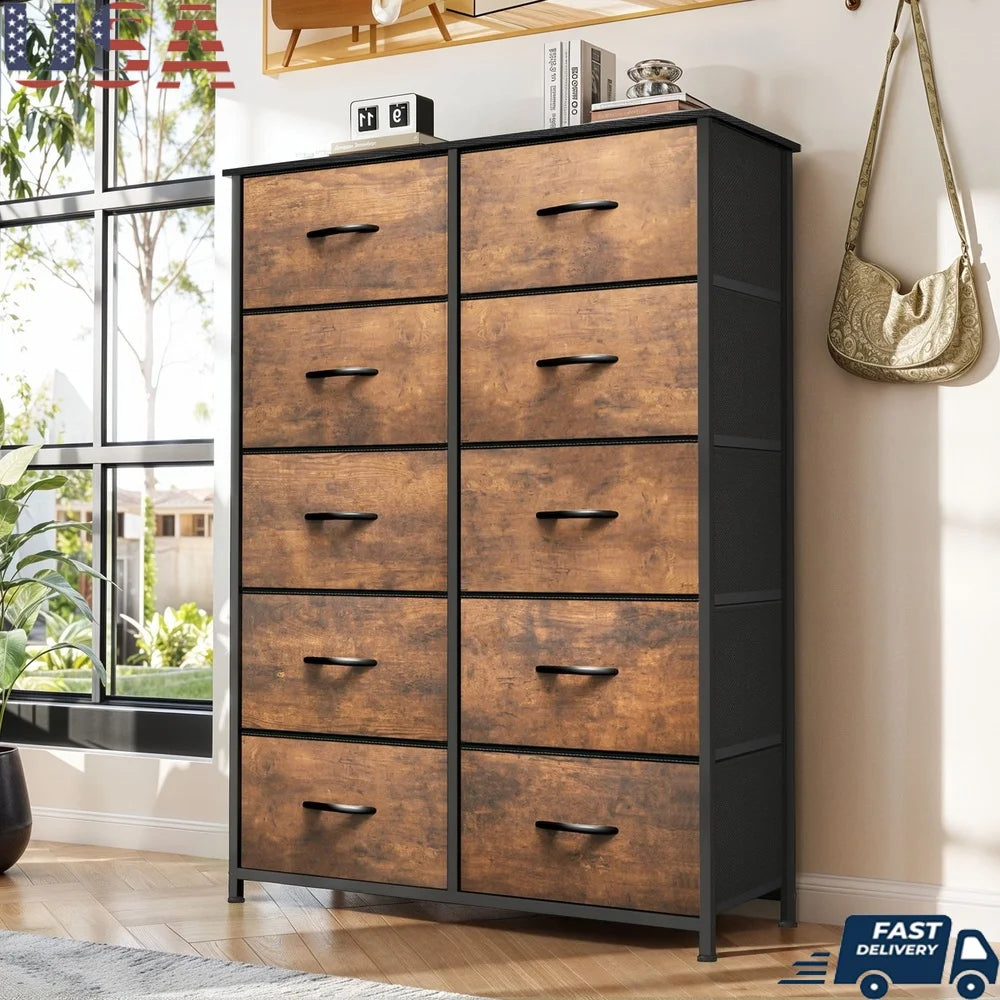 10-drawer fabric dresser adults storage organization chest bedroom closet stylish and functional easy assembly durable