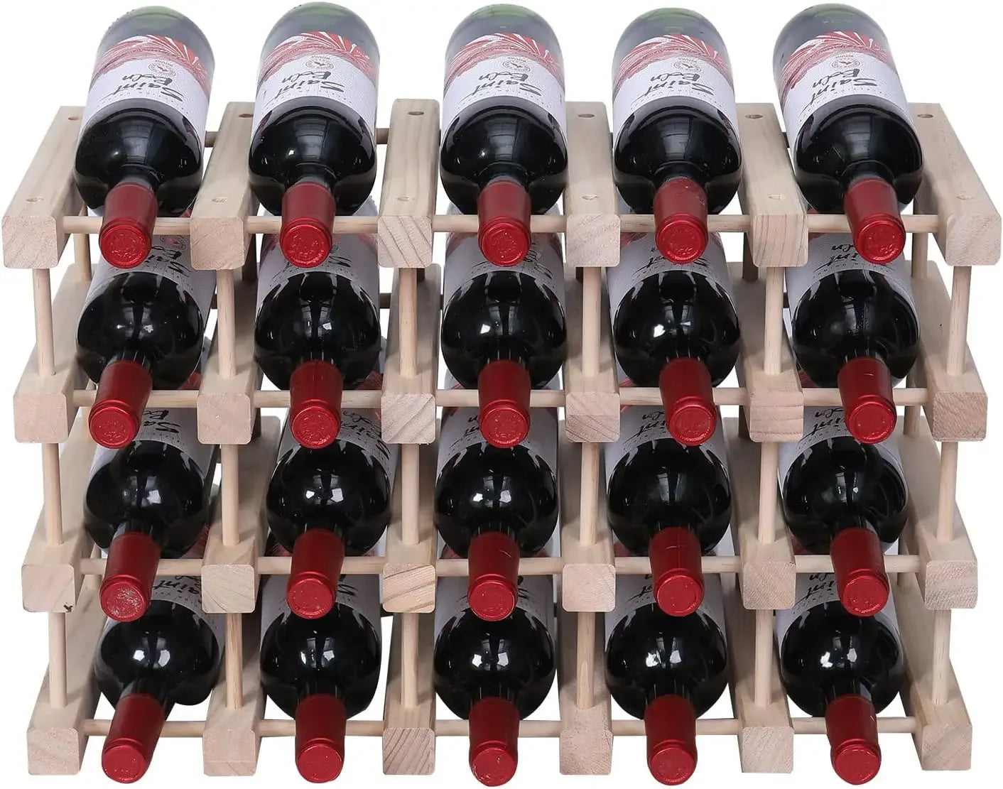Wine rack small countertop cabinet stackable storage wooden freestanding floor holder - 20 bottles / united states