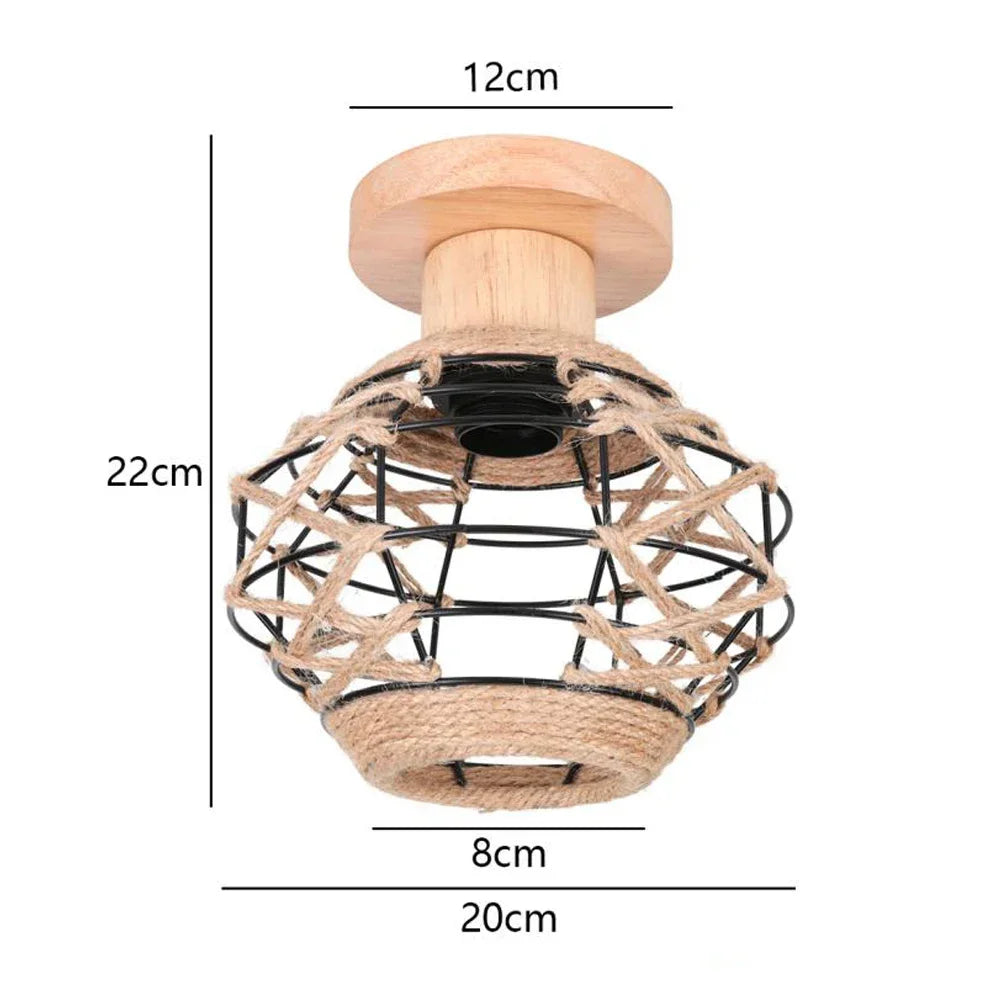 Led lights for room lamps living wood art light modern simple retro ceiling entrance lighting - h paragraph / no bulb