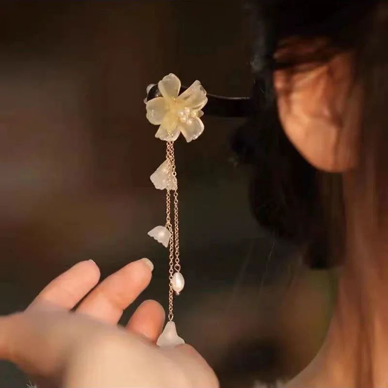 Chinese hair sticks wooden hairpins with tassel vintage clips traditional accessories women ornaments