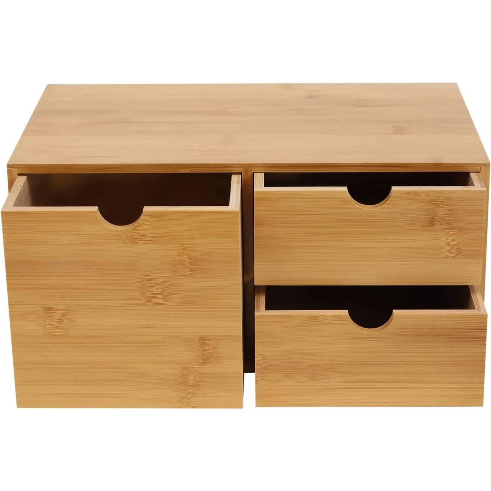 Desktop drawers bamboo desk organizer drawer tabletop storage organization box recess handles flat top for office home