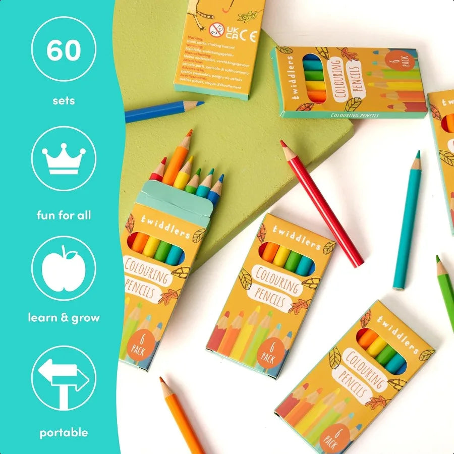 60 boxes of mini coloring pencils for 6 per box 360 total bulk colored school plies teachers classroom priz - united