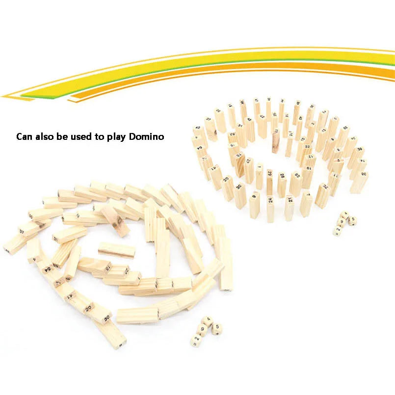 54pcs/set wooden tower building blocks toy rainbow domino stacker board game folds high montessori educational children
