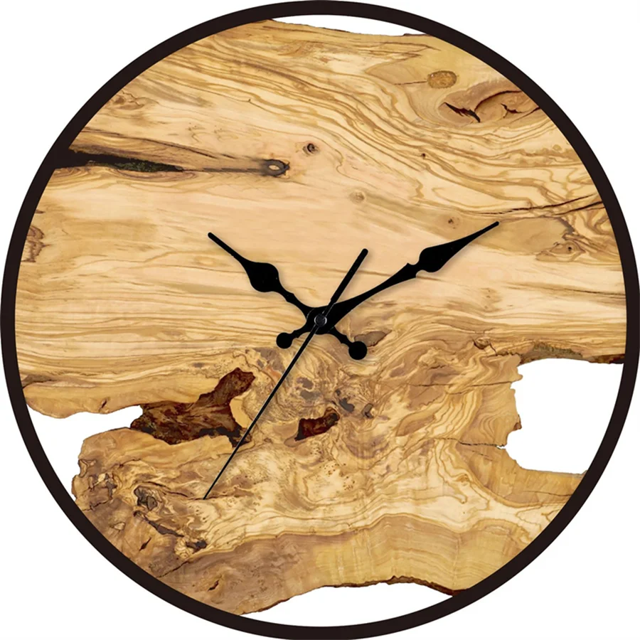 Acrylic wood grain wall clocks brief home hanging clock minimalist design living room art watch decoration - 02 c