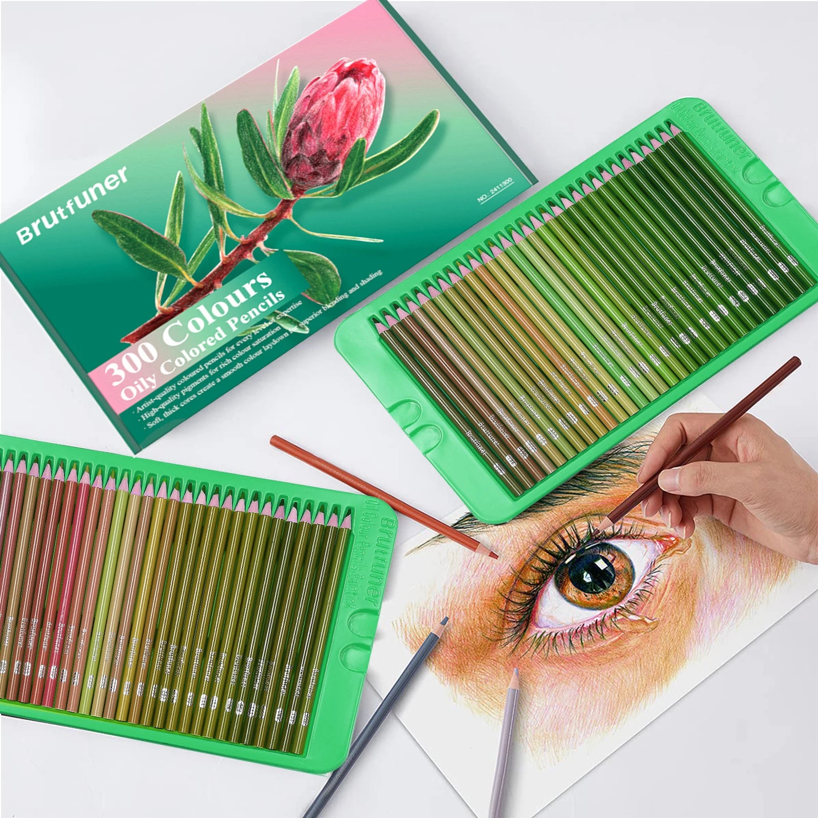 300 colored pencils set oil-based rich & vibrant colors drawing for coloring blending and layering books adult - colors