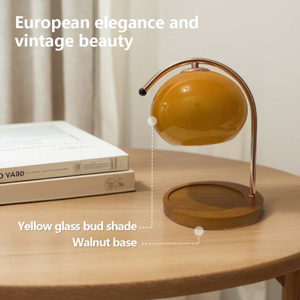 Wooden base candle warmer lamp with timer nordic wax 2 bulbs modern melting light for house office decoration