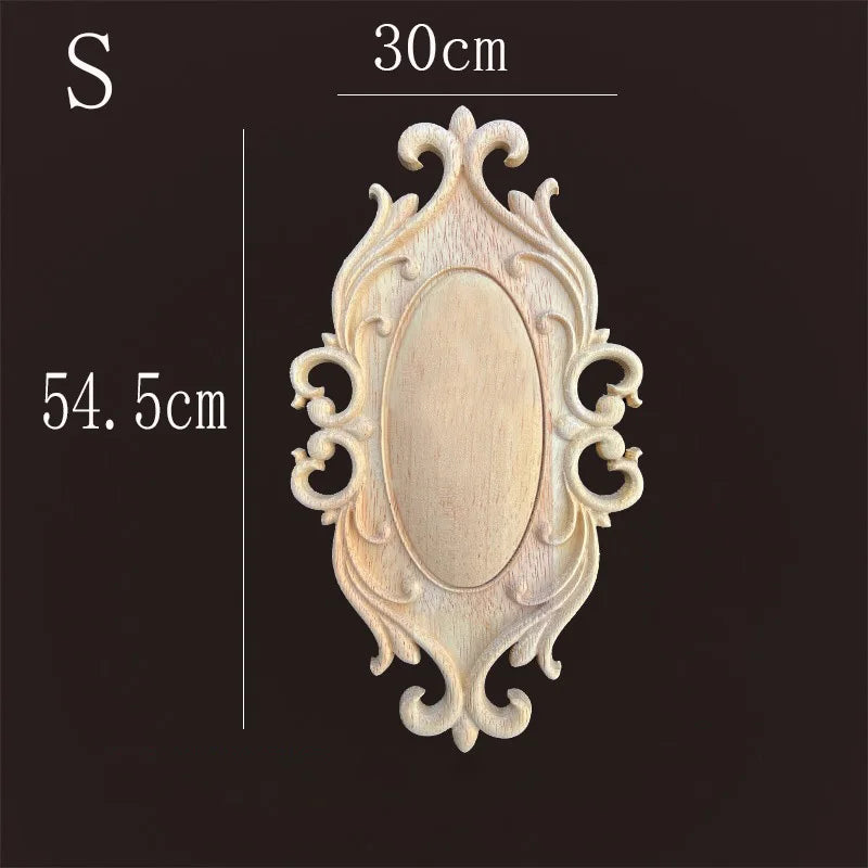 Vintage style rubber wood applique for living room cabinet easy-install onlays diy renovation upgrade furniture