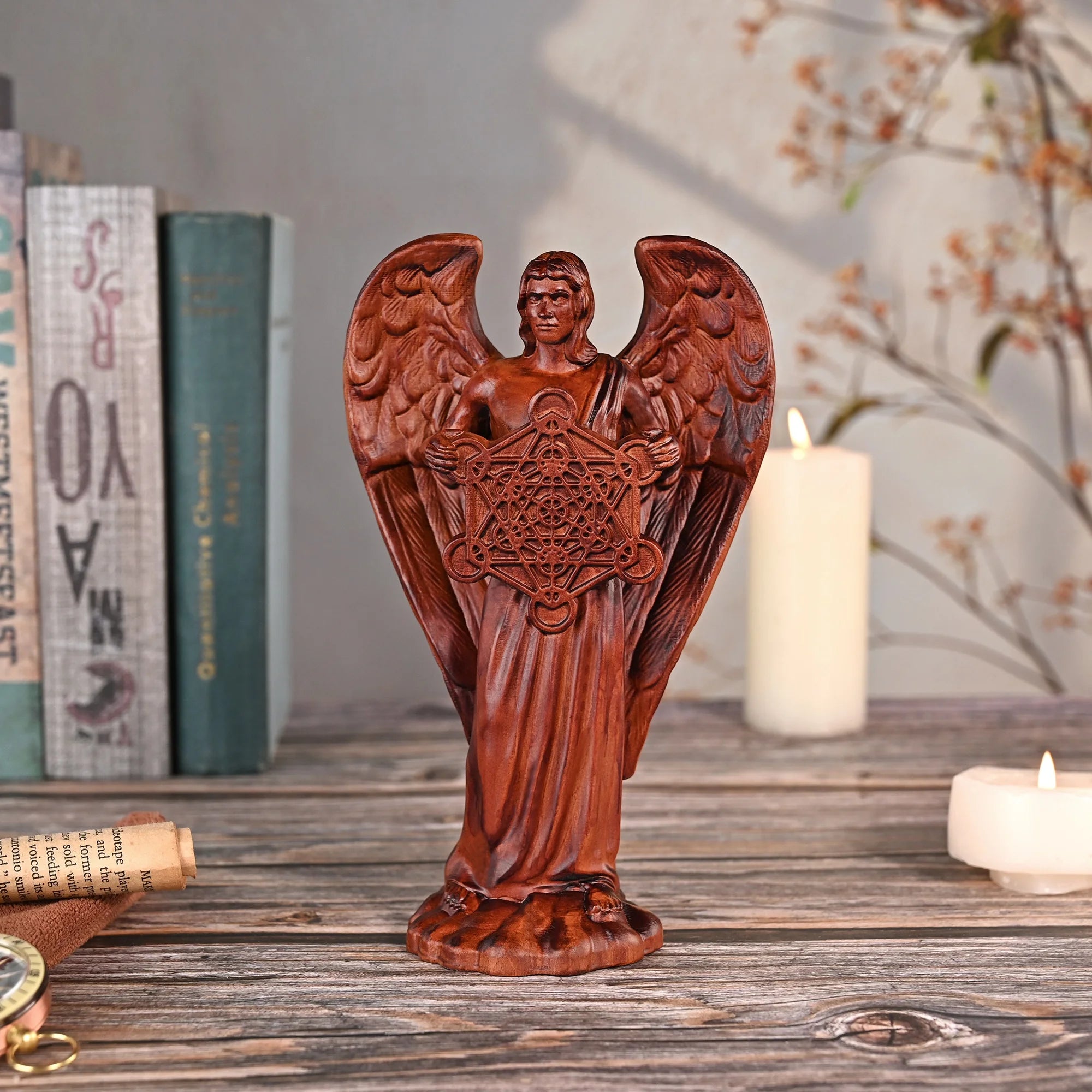 european-metron-archangel-sculpture-art-decoration-home-garden-club-solid-wood-carving-craft-decoration