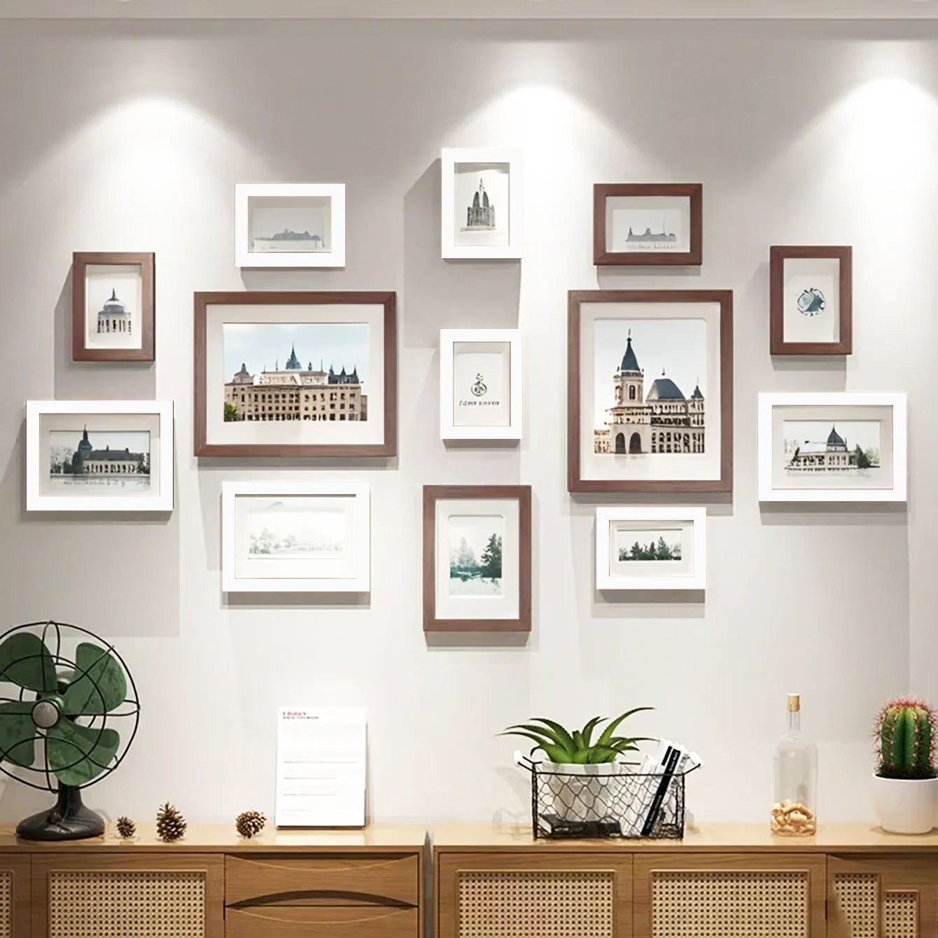 13pcs wood picture frame set for wall home office decor festive commemorative gifts - variety of sizes photos