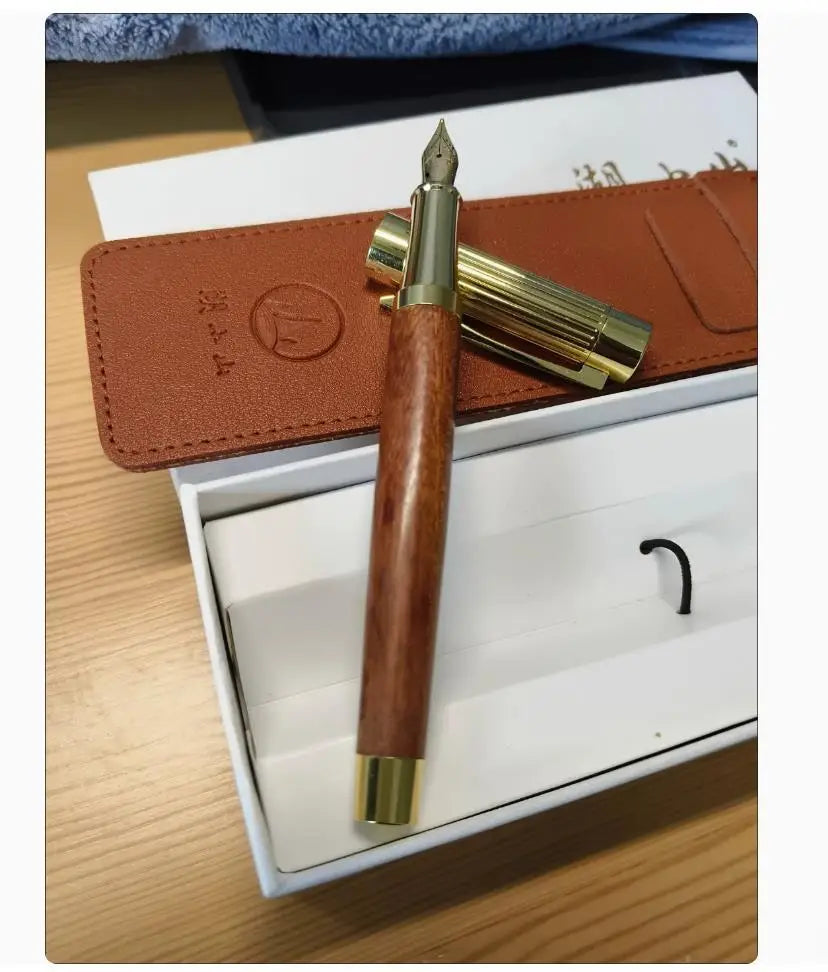 Huxiaoshan muyao series exquisite wooden fountain pen gift box - brown / ef