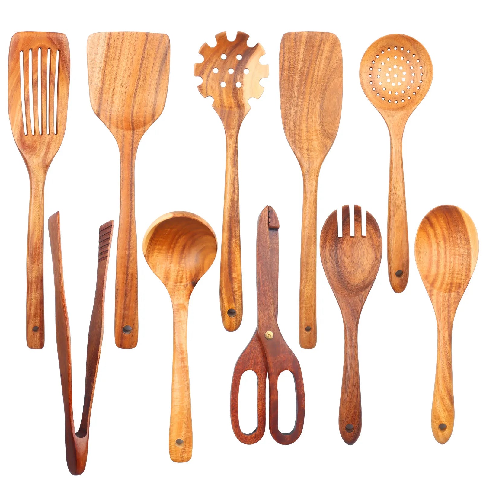 Kitchen sets wooden utensils cooking spoons soup gifts1-10pc - 10pc