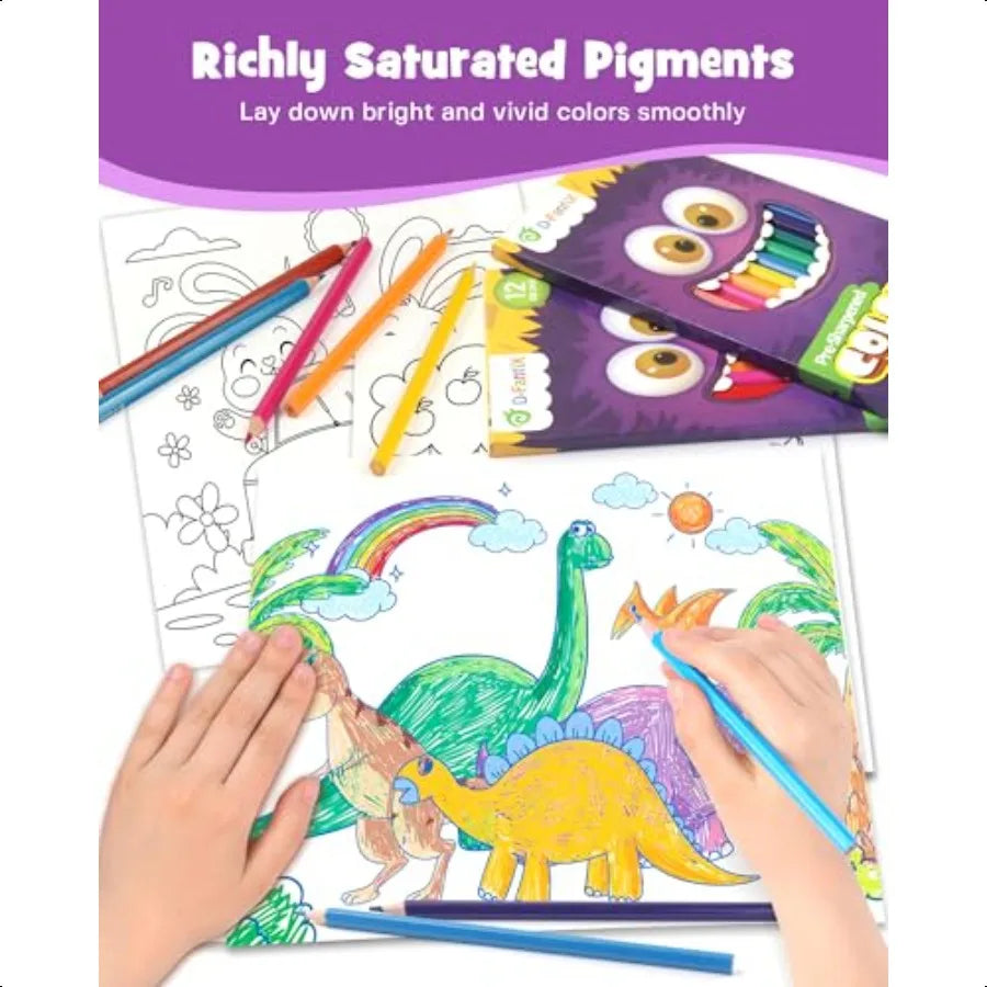 Dfantix 24 packs colored pencils bulk 288 count presharpened coloring set back to school gifts for students elementary