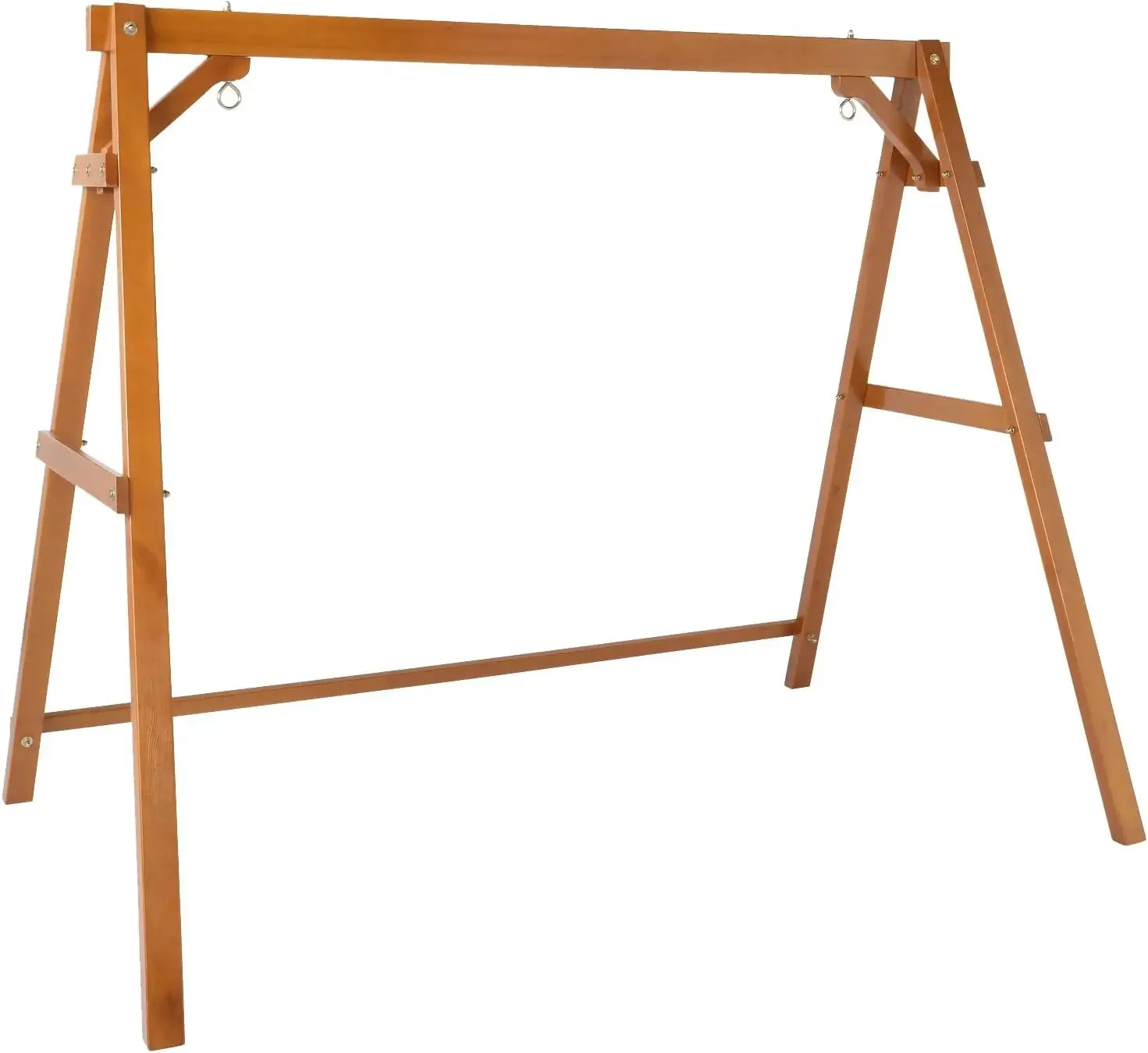 Heavy duty 660 lbs wooden swing frame with extra bottom connection board upgraded a-frame porch bench stand for outdoor