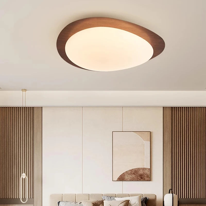 Bedroom light nordic original wood grain color ceiling modern minimalist and creative led restaurant book room lighting