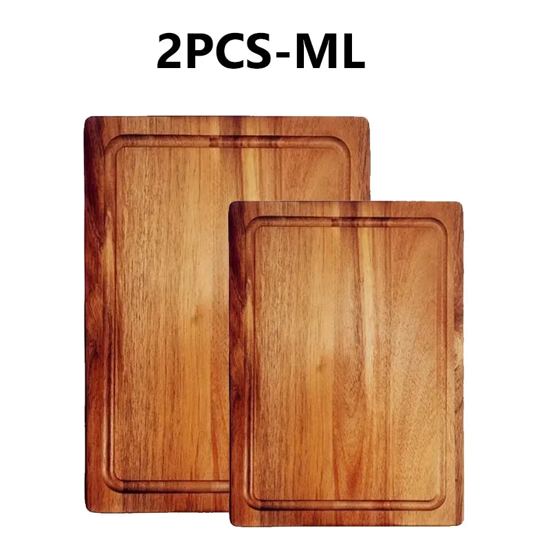 Wxcoo wooden cutting boards chopping blocks butcher block cheese fruit board meat for kitchen tools - m l
