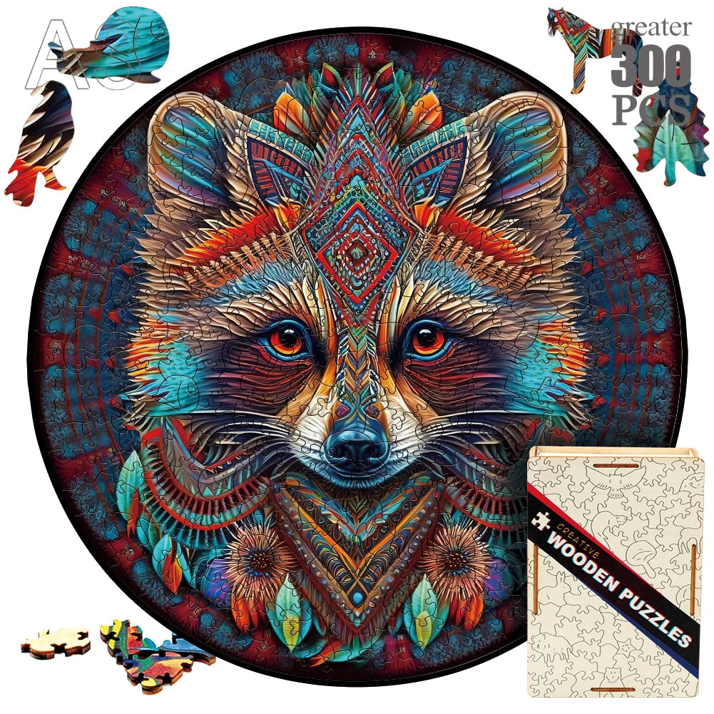 Animal wood puzzle cat fox peacock montessori toys for innovative jigsaw children diy crafts novel products