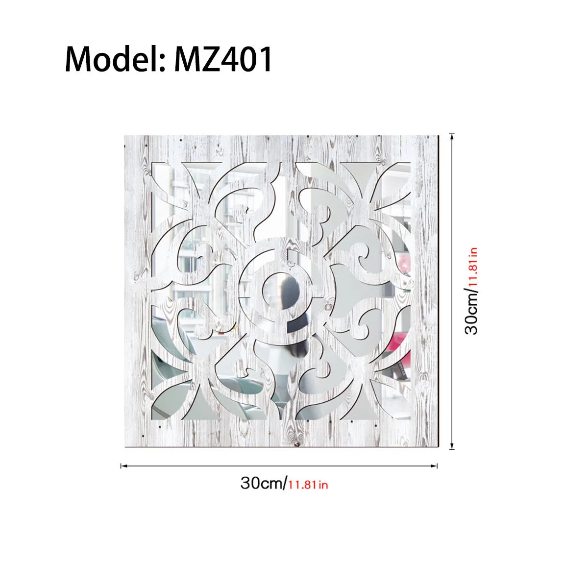 Rustic living room bedroom wall decor mirror wood farmhouse window frame hallway home decoration vintage decorative