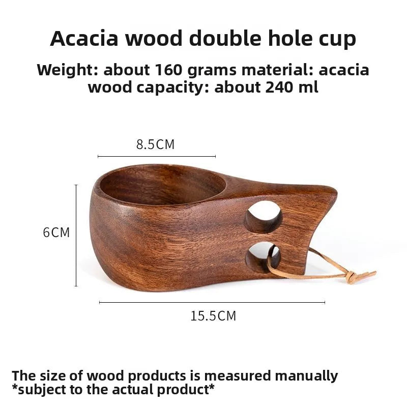 Wooden finland mug creative outdoor camping travel cup nordic style handmade milk coffee bar beer mugs - 5