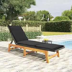 Sun lounger with table tanning chair backyard furniture patio daybed sofa pool suitable for beach lawn poolside garden