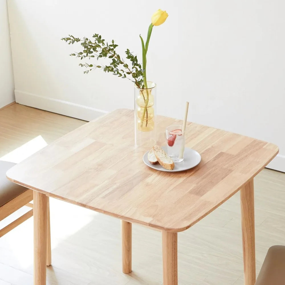 29.5’’ natural oak square wooden dining table malaysian suitable for kitchen desk - united states / natural oak