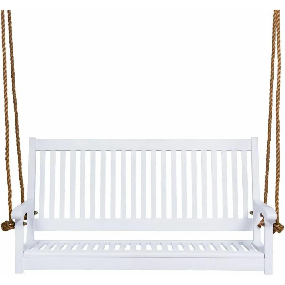 Hayden 5 foot wooden porch swing in natural oil finish -outdoor bench crafted from naturally weather-resistant acacia