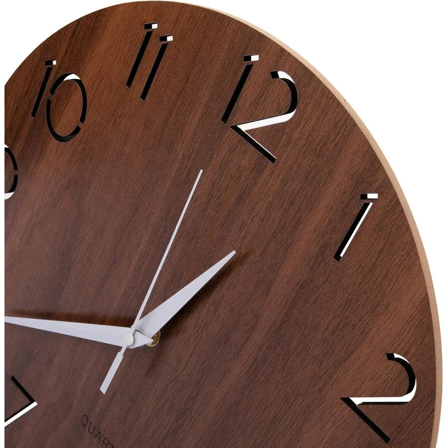 12 inch wooden wall clock cutout numbers design rtic country style clocks silent nonticking decor for home living room